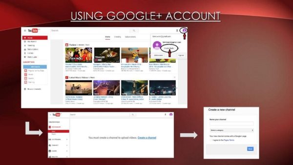 how to set up a youtube channel from gmail